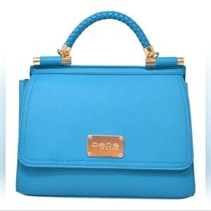 BEBE Natalie Top Handle Satchel Bag Capri blue